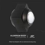 2W(200Lm) COB LED Fasādes gaismeklis, V-TAC, IP54, melns, silti balta gaisma 3000K
