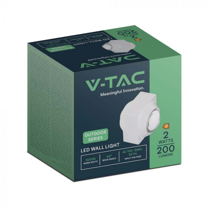2W(200Lm) COB LED Facade luminaire, V-TAC, IP54, white, neutral white 4000K