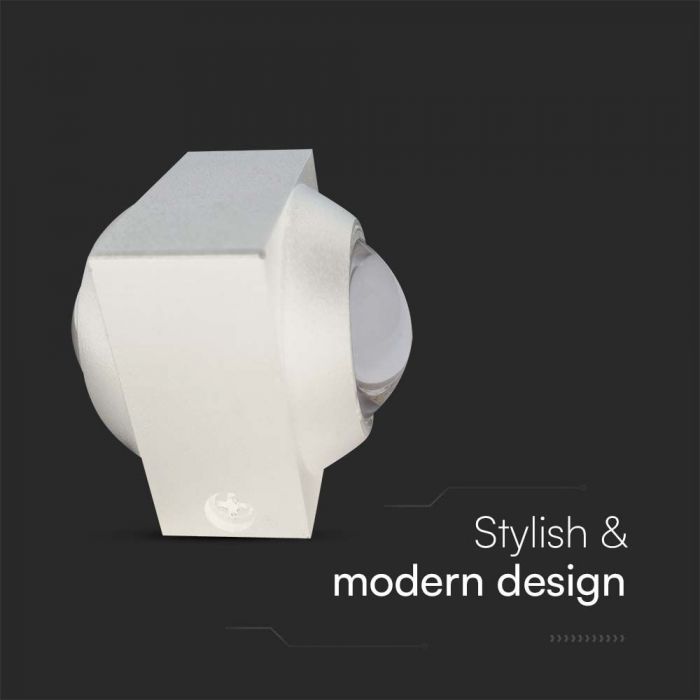 Фасадный светильник 2W(200Lm) COB LED, V-TAC, IP54, белый, теплый белый свет 3000K