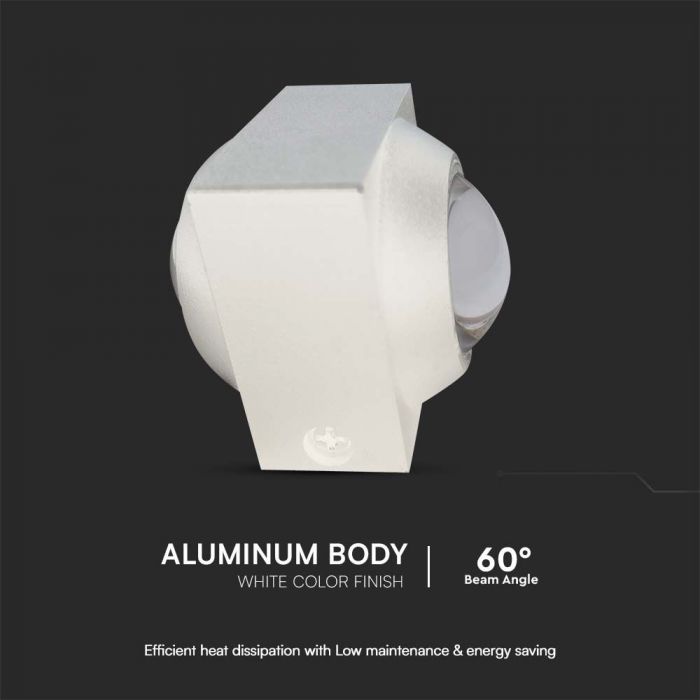 2W(200Lm) COB LED Facade luminaire, V-TAC, IP54, white, neutral white 4000K