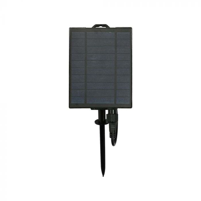 V-TAC LED Solar String Light, IP44, 15gb 50Lm лампочек Filament ST64 теплый белый 3000K, 3.7V, 2400mAh литиевый аккумулятор, 1.75W панель, длина 1560mm