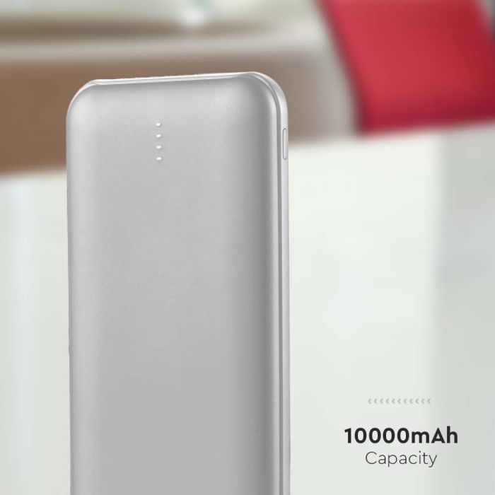 10W 5V, Li-Pol, 10000mAh Power Bank, USB Type C cable, gray