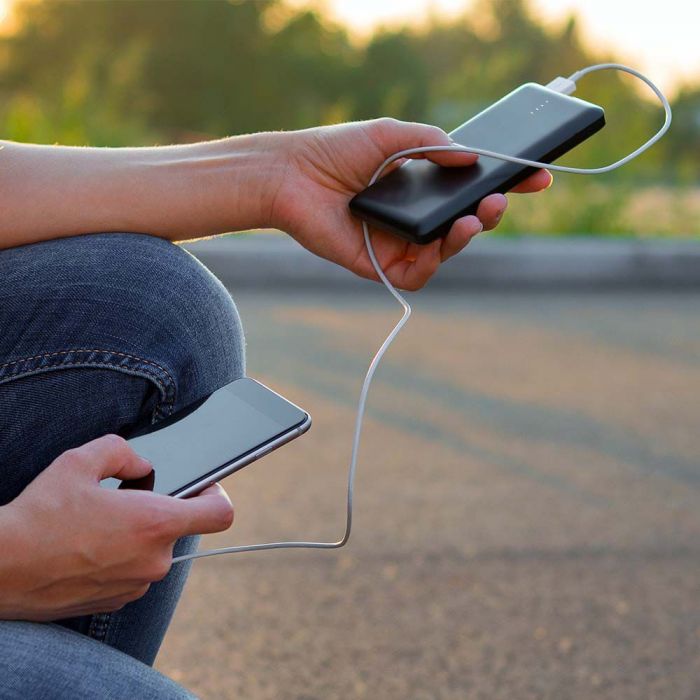 10W 5V, Li-Pol, 10000mAh Power Bank, USB type c cable 30cm, black