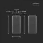 10 Вт 5 В, Li-Pol, 10000 мАч Power Bank, кабель USB c 30 см, черный