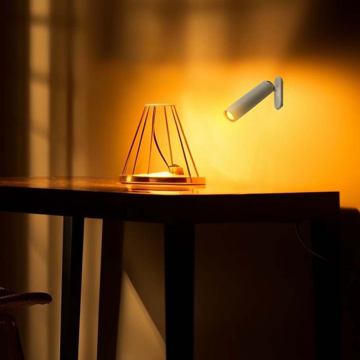 3W(300Lm) LED bords-/väggmagnetarmatur, V-TAC, IP20, vit, neutralvit 4000K
