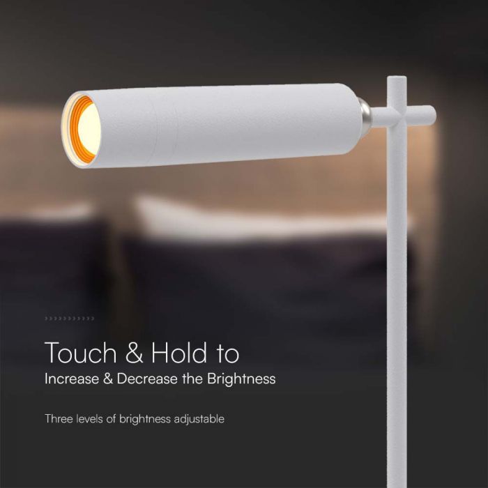 3W(300Lm) LED bords-/väggmagnetarmatur, V-TAC, IP20, vit, neutralvit 4000K