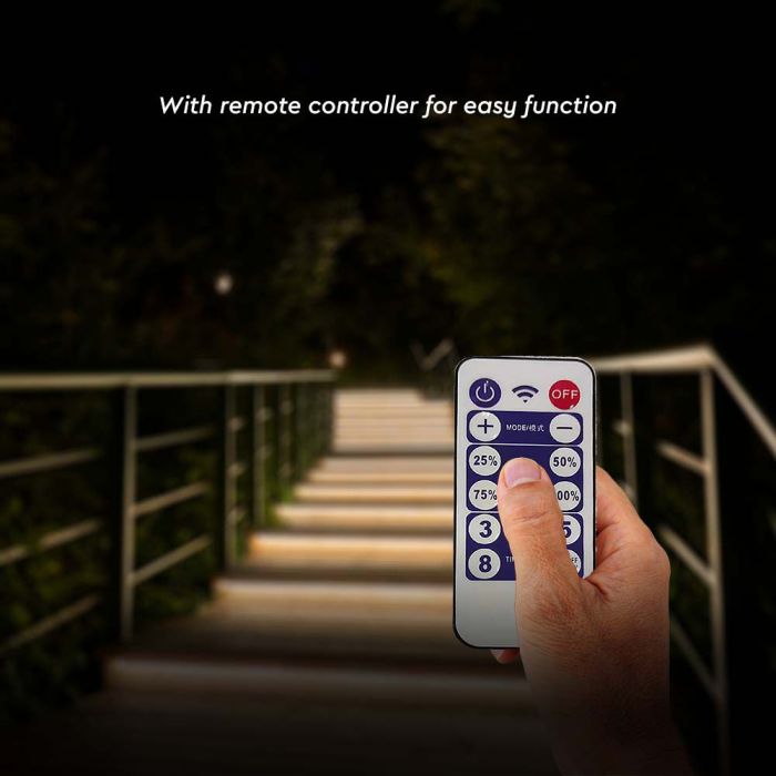 1.2W 120Lm/m 60 LED lentu komplekts ar saules paneli,  3.7V, 1500mAh Li-ion Baterija, IP67, neitrāli balta gaisma 4000K