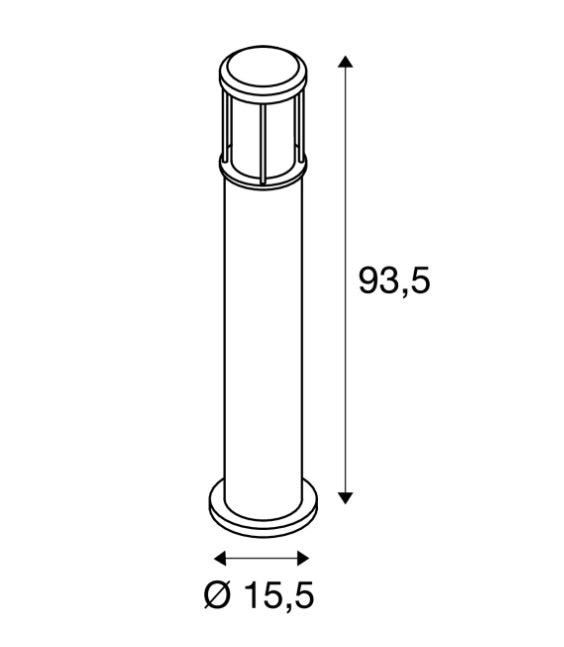 MAX 15W E27 OTOS GLAS uz virsmas montējams LED gaismeklis, antracīta, IK04, IP43