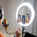 55W (6000Lm) LED selfie ring koos kinnitusega 3 nutitelefonile, 18INCH, IP20, 540x440x70mm, 3IN1