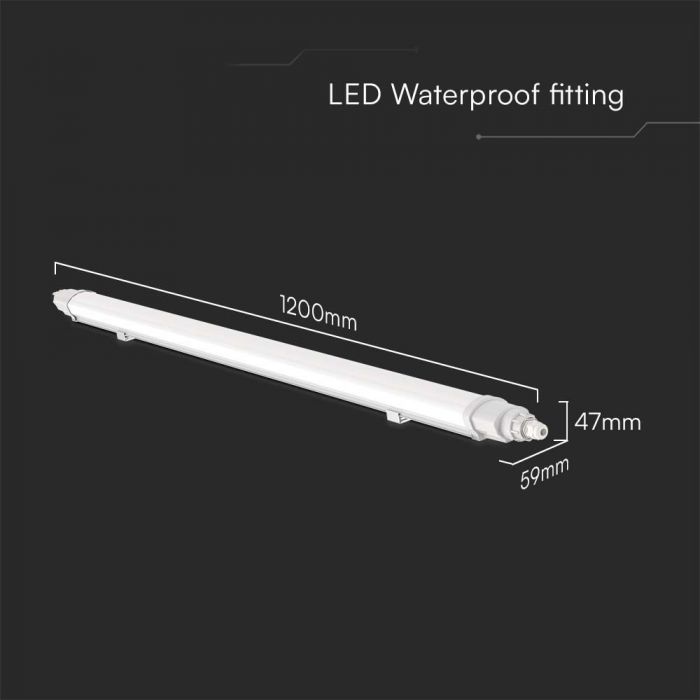 36W (3900Lm) 120cm LED lineaarne valgusti, V-TAC, IP65, jahe valge 6500K