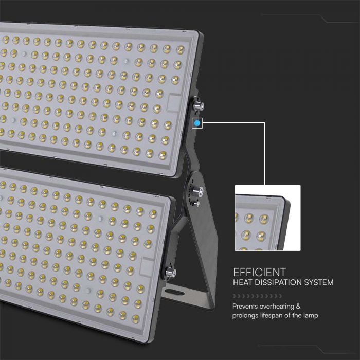 500W(67500Lm) LED Floodlight, V-TAC, IP65, black white, cool white 6500K
