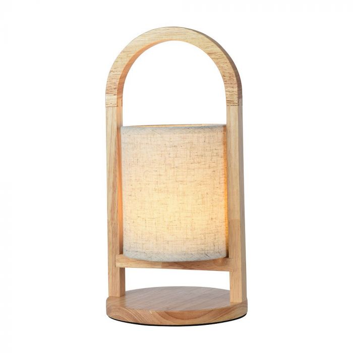1,5W(100Lm) LED-bordslampa, V-TAC, IP20, dimbar, DC:5V, 1A, trä, varmvitt ljus 3000K