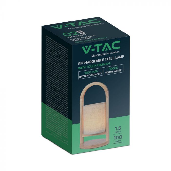 1.5W(100Lm) LED laualamp, V-TAC, IP20, dimmerdatav, DC:5V, 1A, puit, soe valge valgus 3000K