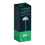 3W(100Lm) LED-bordslampa, V-TAC, IP20, vit, dimbar, 5V 1A, 120x360mm, varmvitt ljus 3000K