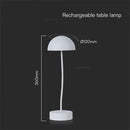 3W(100Lm) LED table lamp, V-TAC, IP20, white, dimmable, 5V 1A, 120x360mm, warm white light 3000K
