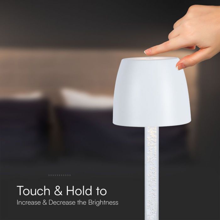 3W(310Lm) LED-bordslampa, V-TAC, IP20, DC:5V, 1A, dimbar, vit, varmvitt ljus 3000K