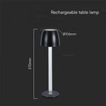 3W(310Lm) LED-bordslampa, V-TAC, IP20, DC:5V, 1A, dimbar, svart, varmvitt ljus 3000K