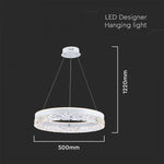 25W(3000Lm) LED disainvalgusti, IP20, V-TAC, 500x1220mm, soe valge valgus 3000K