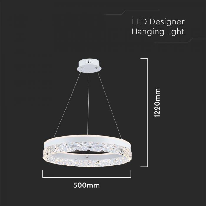 25W(3000Lm) LED disainvalgusti, IP20, V-TAC, 500x1220mm, soe valge valgus 3000K