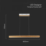 12W(1440Lm) LED disainvalgusti, IP20, V-TAC, puit, 800x1110mm, neutraalne valge 4000K