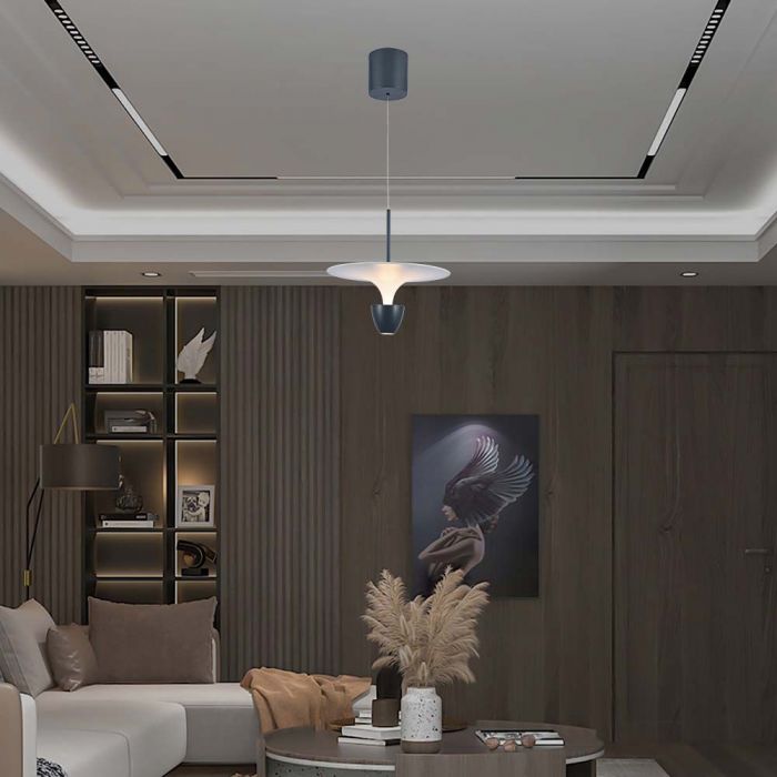 9W(1000Lm) LED design luminaire, IP20, V-TAC, white/grey, 300x1370, warm white light 3000K