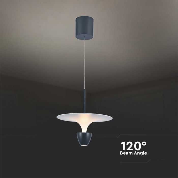 9W(1000Lm) LED design luminaire, IP20, V-TAC, white/grey, 300x1370, warm white light 3000K