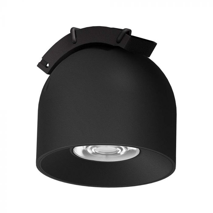 48V 12W(800Lm) rund armatur med magnetiskt tyg, svart finish, V-TAC, varmvitt ljus 3000K