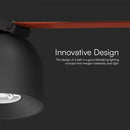 48V 12W(800Lm) rund armatur med magnetiskt tyg, svart finish, V-TAC, varmvitt ljus 3000K