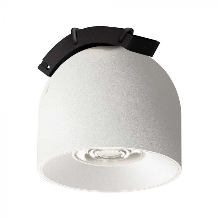 48V 12W(900Lm) magnetic fabric round luminaire with white finish, V-TAC, warm white light 3000K