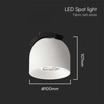 48V 12W(900Lm) magnetic fabric round luminaire with white finish, V-TAC, warm white light 3000K