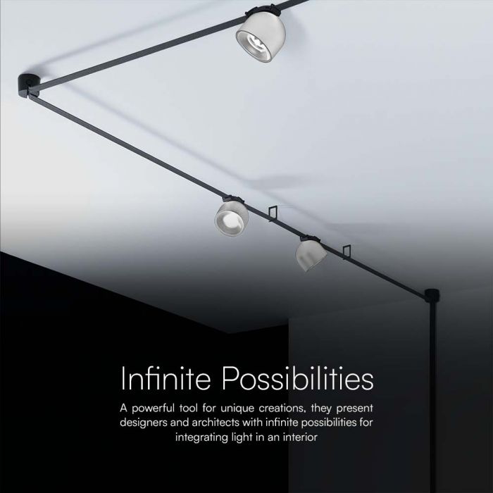 48V 12W(900Lm) magnetic fabric round luminaire with white finish, V-TAC, warm white light 3000K