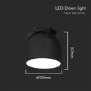 48V 12W(800Lm) rund armatur med magnetiskt tyg, svart finish, V-TAC, varmvitt ljus 3000K