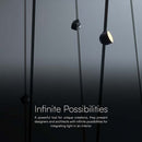 48V 12W(800Lm) rund armatur med magnetiskt tyg, svart finish, V-TAC, varmvitt ljus 3000K