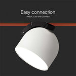 48V 12W(800Lm) magnetilisest kangast ümmargune valgusti valge viimistlusega, V-TAC, soe valge valgus 3000K
