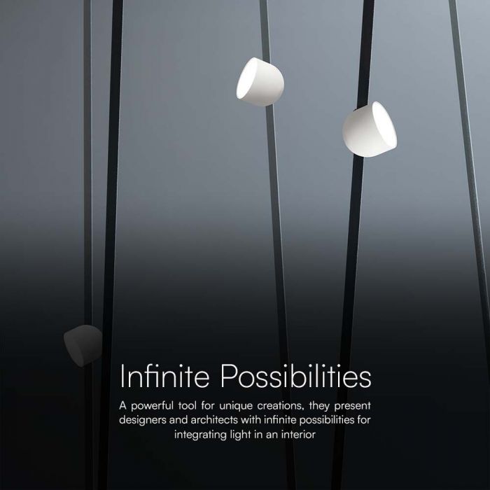 48V 12W(800Lm) rund armatur med magnetiskt tyg, vit finish, V-TAC, varmvitt ljus 3000K