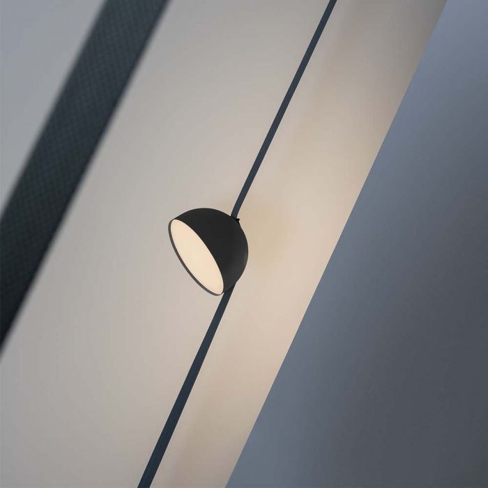 48V 20W (1400Lm) rund armatur med magnetiskt tyg, svart finish, varmvitt ljus 3000K