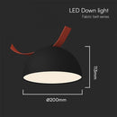 48V 20W (1400Lm) rund armatur med magnetiskt tyg, svart finish, varmvitt ljus 3000K