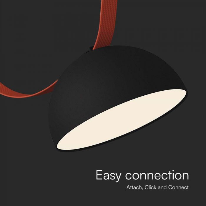 48V 20W (1400Lm) magnetilisest kangast ümmargune valgusti musta viimistlusega, soe valge valgus 3000K