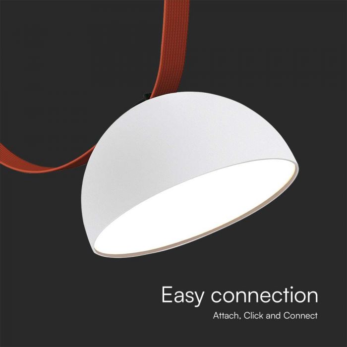 48V 20W (1700Lm) rund armatur med magnetiskt tyg, vit finish, V-TAC, varmvitt ljus 3000K