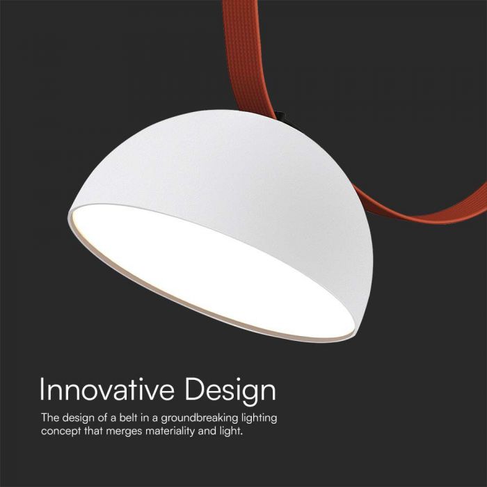 48V 20W (1700Lm) rund armatur med magnetiskt tyg, vit finish, V-TAC, varmvitt ljus 3000K