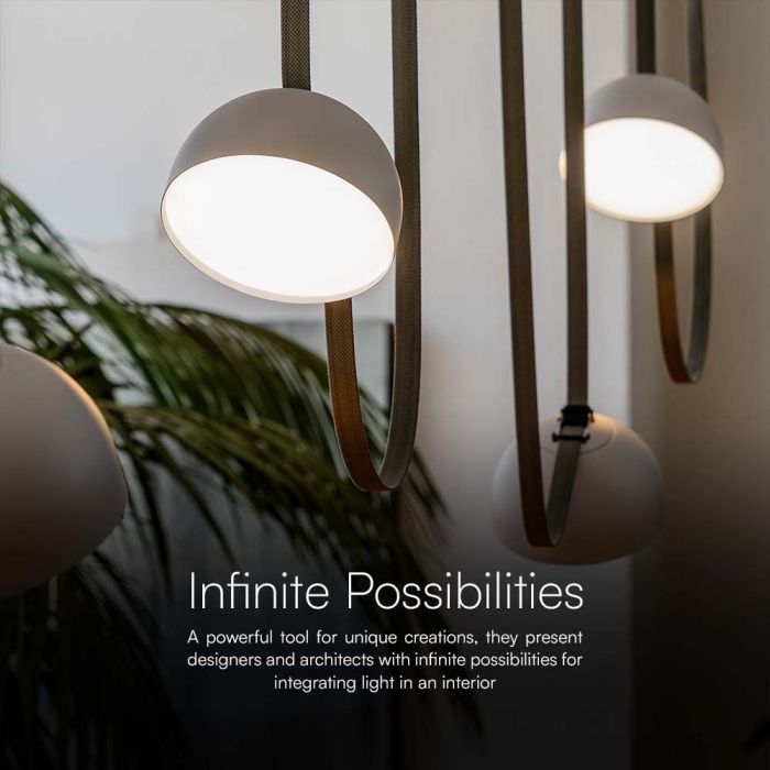 48V 20W (1700Lm) rund armatur med magnetiskt tyg, vit finish, V-TAC, varmvitt ljus 3000K