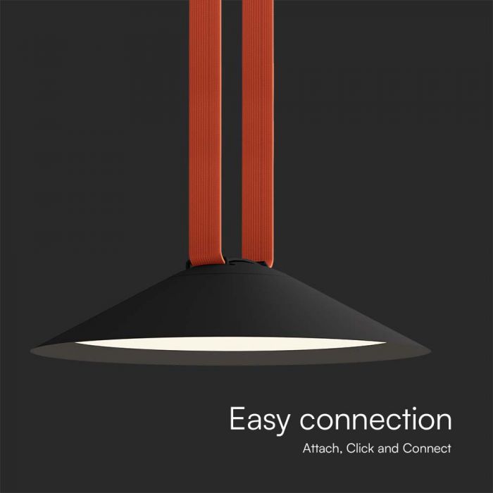 48V 20W(1200Lm) magnetic fabric round luminaire with black finish, V-TAC, warm white light 3000K