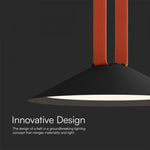 48V 20W(1200Lm) magnetic fabric round luminaire with black finish, V-TAC, warm white light 3000K