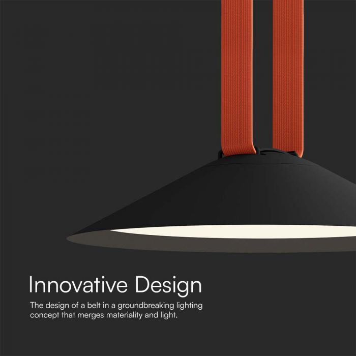 48V 20W(1200Lm) magnetic fabric round luminaire with black finish, V-TAC, warm white light 3000K