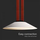 48V 20W(1100Lm) rund armatur med magnetiskt tyg, vit finish, V-TAC, varmvitt ljus 3000K