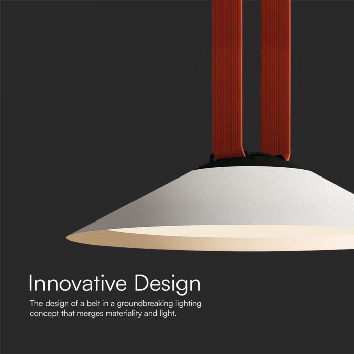 48V 20W(1100Lm) rund armatur med magnetiskt tyg, vit finish, V-TAC, varmvitt ljus 3000K