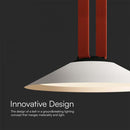 48V 20W(1100Lm) rund armatur med magnetiskt tyg, vit finish, V-TAC, varmvitt ljus 3000K