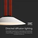 48V 20W(1100Lm) rund armatur med magnetiskt tyg, vit finish, V-TAC, varmvitt ljus 3000K