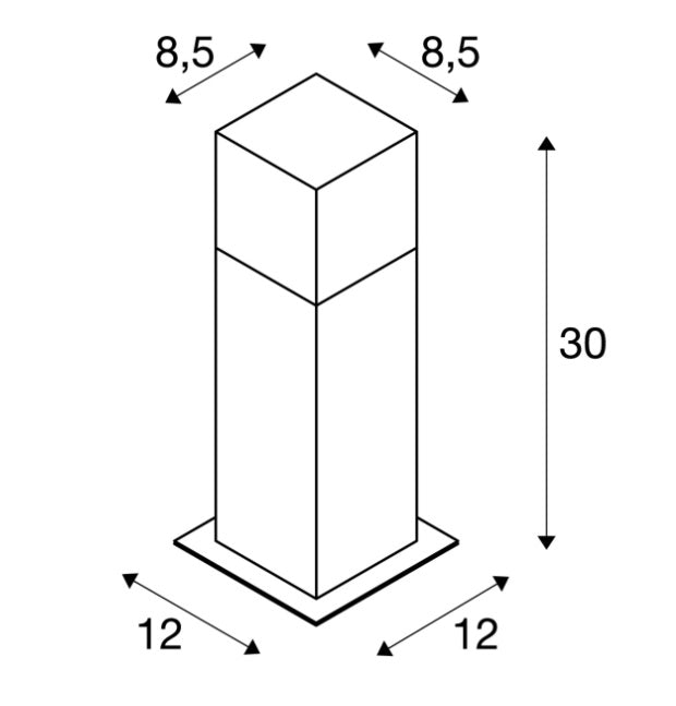 GRAFIT 30 Outdoor floor lamp, TC-DSE, IP44, anthracite, energy-saving bulb, dimensions (L/W/A): 12/12/30 cm, maximum wattage: 11 W.