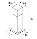 GRAFIT 30 Outdoor floor lamp, TC-DSE, IP44, anthracite, energy-saving bulb, dimensions (L/W/A): 12/12/30 cm, maximum wattage: 11 W.